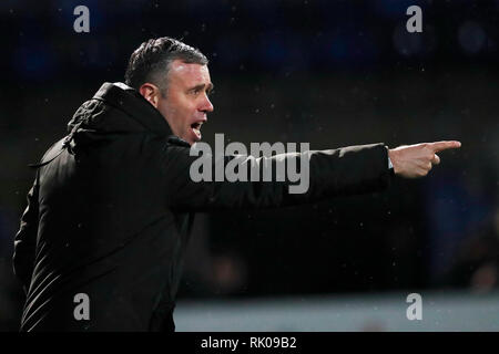 LEEUWARDEN , 08-02-2019 , Cambuur stadion, saison 2018 - 2019 , Keukenkampioen , divisie coach formateur René Le Merlu pendant le jeu SC Cambuur - NEC Banque D'Images