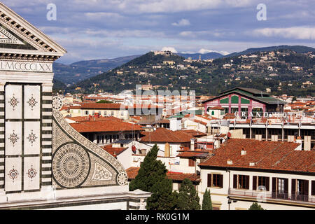 Toits de Florence à Fiesole vers Banque D'Images