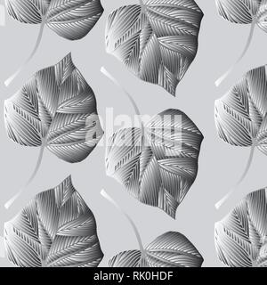 Feuilles de lierre modèle vectoriel palette de couleurs en nuances de gris Illustration de Vecteur