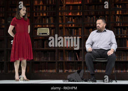 La distribution de la culpa pendant un concert au Teatro Bellas Artes de Madrid comprend : Pepon Nieto, Ana Fernandez Où : Madrid, Espagne Quand : 08 Jan 2019 Crédit : Oscar Gonzalez/WENN.com Banque D'Images