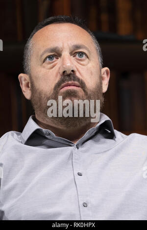 La distribution de la culpa pendant un concert au Teatro Bellas Artes de Madrid comprend : Pepon Nieto Où : Madrid, Espagne Quand : 08 Jan 2019 Crédit : Oscar Gonzalez/WENN.com Banque D'Images