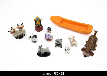 Vintage Toys percevable caractères mixtes de différents films Disney Banque D'Images