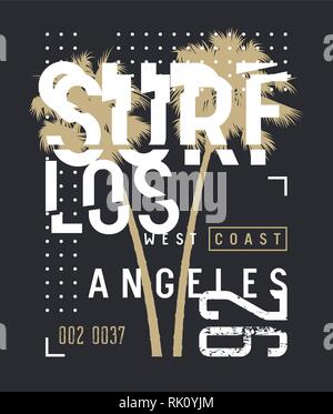 Californie Surf t-shirt et vêtements conception. L'oeuvre de surf. Graphic Tee à la mode. Vecteurs Illustration de Vecteur