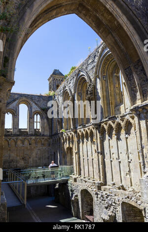 La dame Chapelle à Glastonbury Abbey dans le Somerset, England, UK Banque D'Images