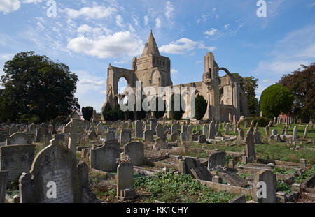 L'Abbaye de Crowland (aussi écrit l'abbaye de Croyland), Crowland, Lincolnshire, Royaume-Uni. Banque D'Images