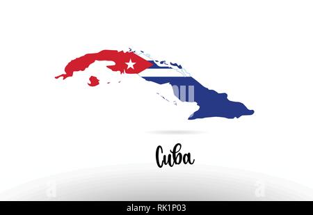 Cuba drapeau du pays à l'intérieur des frontières du pays site conception adaptée à une icône logo design Illustration de Vecteur