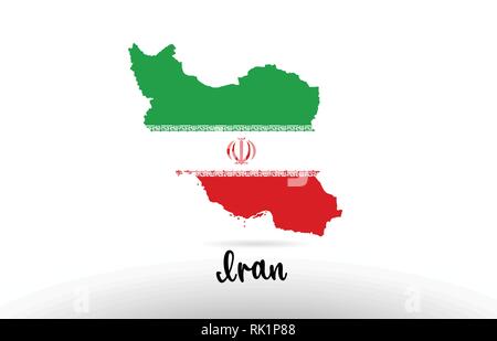 Drapeau du pays de l'Iran à l'intérieur des frontières du pays site conception adaptée à une icône logo design Illustration de Vecteur