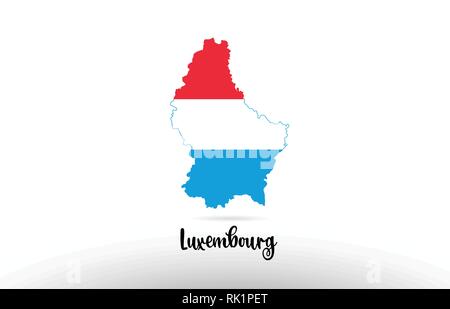 Luxembourg drapeau du pays à l'intérieur des frontières du pays site conception adaptée à une icône logo design Illustration de Vecteur