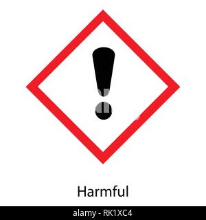 Vector illustration pictogramme de danger SGH - nocif , signe de détresse icône nuisibles isolé sur fond blanc Illustration de Vecteur
