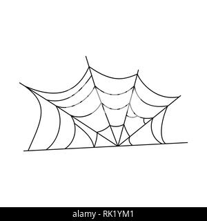 Cobweb Halloween cadre frontière vecteur et les diviseurs isolé sur blanc avec toile d'araignée pour design effrayant Illustration de Vecteur