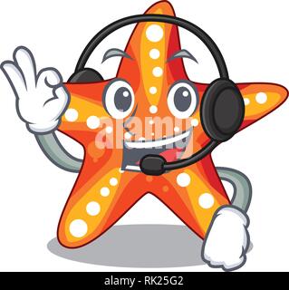 Casque avec sous-marins dans l'étoile de Mascot Illustration de Vecteur