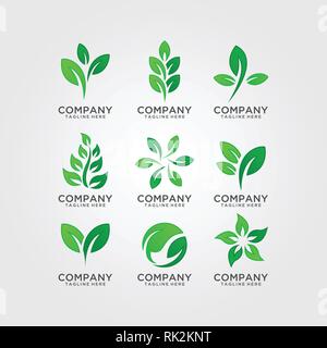 Collection de Leaf logo design Illustration de Vecteur