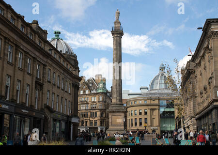 Gris monument de Grey Street dans Grainger Town, Newcastle upon Tyne, England, UK Banque D'Images