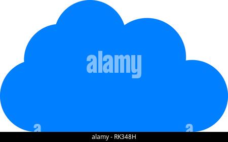Icône Symbole nuage - blue simple, isolée - vector illustration Illustration de Vecteur
