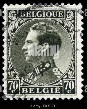 Timbre-poste de la Belgique dans le Roi Léopold III série émise en 1935 Banque D'Images