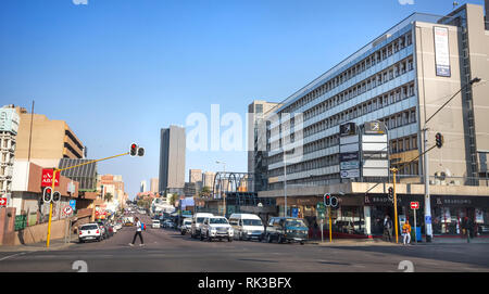 Pretoria, Afrique du Sud, 22 Août - 2018 : Carrefour en centre-ville. Banque D'Images