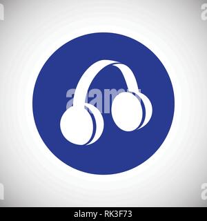 La protection contre l'usure de l'oreille signe sur fond bleu Illustration de Vecteur