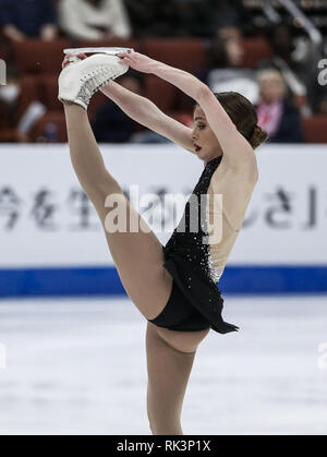 Anaheim, Californie, USA. Feb 8, 2019. Isadora Williams du Brésil en concurrence dans les dames style libre au cours de l'ISU Four Continents Figure Skating Championship au Honda Center d'Anaheim, Californie, le 8 février 2019. Ringo : crédit Chiu/ZUMA/Alamy Fil Live News Banque D'Images