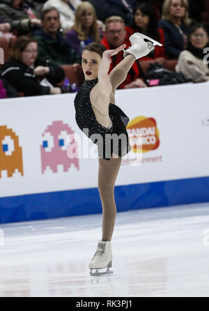 Anaheim, Californie, USA. Feb 8, 2019. Isadora Williams du Brésil en concurrence dans les dames style libre au cours de l'ISU Four Continents Figure Skating Championship au Honda Center d'Anaheim, Californie, le 8 février 2019. Ringo : crédit Chiu/ZUMA/Alamy Fil Live News Banque D'Images