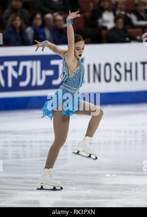 Anaheim, Californie, USA. Feb 8, 2019. Kailani Craine de l'Australie est en concurrence pour les dames style libre au cours de l'ISU Four Continents Figure Skating Championship au Honda Center d'Anaheim, Californie, le 8 février 2019. Ringo : crédit Chiu/ZUMA/Alamy Fil Live News Banque D'Images