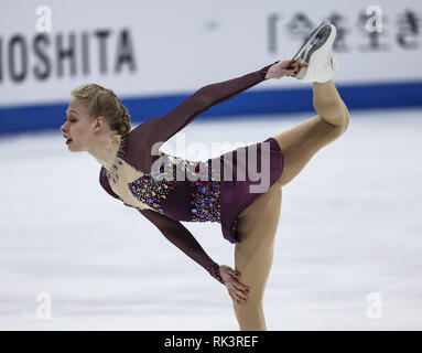 Anaheim, Californie, USA. Feb 8, 2019. D Tennell Bradie USA participe à ces dames style libre au cours de l'ISU Four Continents Figure Skating Championship au Honda Center d'Anaheim, Californie, le 8 février 2019. Ringo : crédit Chiu/ZUMA/Alamy Fil Live News Banque D'Images