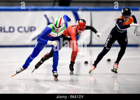 Torino, Italia. 09Th Feb 2019. Crédit photo : LaPresse/Alamy Vivre la Coupe du Monde NewsISU courte piste, Torino, Italia Banque D'Images