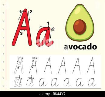 Lettre d'un alphabet de traçage illustration feuilles Illustration de Vecteur