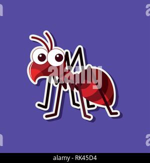 Ant mignon personnage illustration Illustration de Vecteur