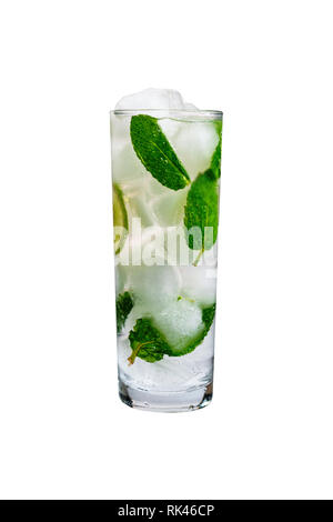 Le Mojito, alcool, isolé, rhum, boisson, fond blanc, frais, Banque D'Images