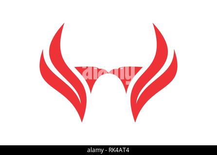Abstract eagle wings lettre w icône logo Illustration de Vecteur