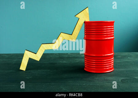 Prix élevé du pétrole. Canon et l'augmentation de la flèche. Banque D'Images
