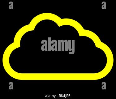 Icône Symbole nuage jaune - contour simple, isolée - vector illustration Illustration de Vecteur