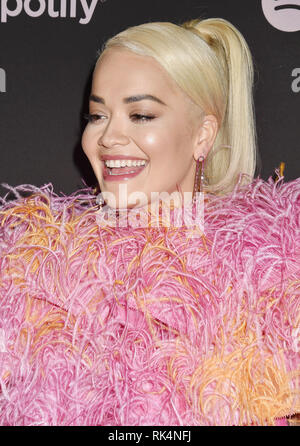 RITA ORA Yugoslavian-British la chanteuse et actrice de cinéma à Spotify's Best New Artist Party au Hammer Museum le Février 07, 2019 à Los Angeles, Californie. Photo : Jeffrey Mayer Banque D'Images