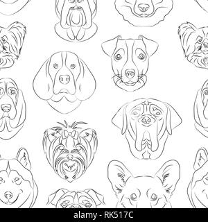 Illustration Vecteur de différentes races de chiens. Illustration vectorielle, EPS 10 Illustration de Vecteur