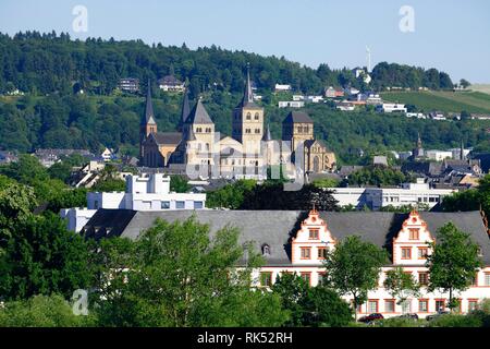 Vue sur Trèves avec Dom Saint Pierre, Trèves. Rhénanie-palatinat, Allemagne, Europe Banque D'Images