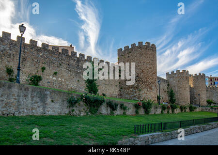 Plasencia, Cáceres, Spaina ; Mai 2015 : murs médiévaux de Plasencia, paroi market city dans la province de Caceres, Espagne Banque D'Images