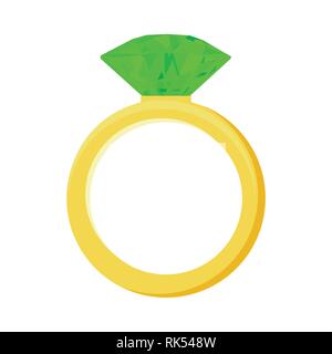 Bague émeraude diamants vecteur - mariage ou l'engagement illustration, symbole bague diamant Illustration de Vecteur