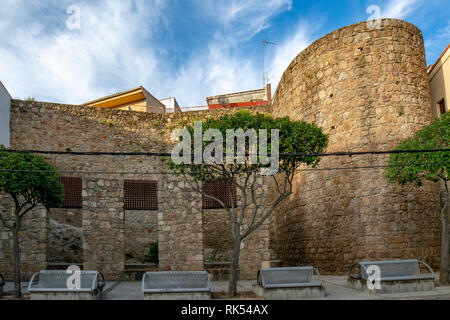 Plasencia, Cáceres, Spaina ; Mai 2015 : murs médiévaux de Plasencia, paroi market city dans la province de Caceres, Espagne Banque D'Images