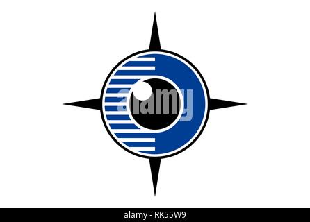 Oeil abstrait logo icône boussole Banque D'Images