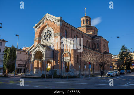 Église Chiesa Sacro Cuore dans centre de Lugano Banque D'Images