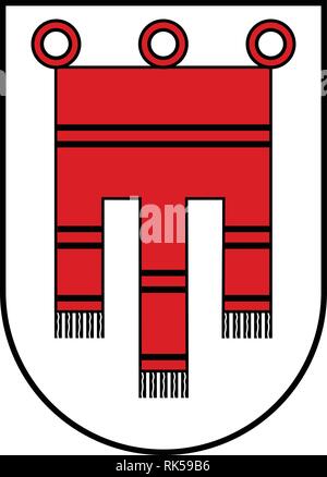 Icône vecteur armoiries drapeau Vorarlberg isolé sur fond blanc. État fédéral d'Autriche Vorarlberg Illustration de Vecteur