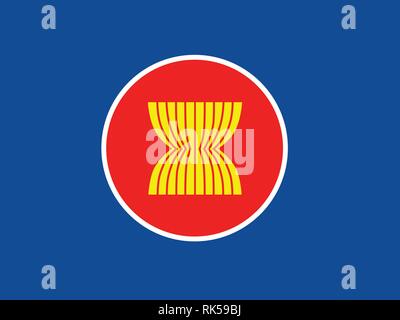 Drapeau de l'ANASE vecteur. Association des nations de l'Asie du Sud-Est Illustration de Vecteur