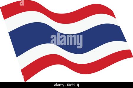 Royaume de Thaïlande drapeau. Thaïlande drapeau, couleurs officielles et proportion correctement. Drapeau national de la Thaïlande. Télévision vector illustration. Illustration de Vecteur