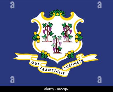 Drapeau de l'état du Connecticut de United States of America Illustration de Vecteur