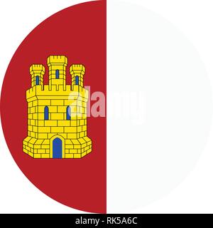 Drapeau de la Castille-La Manche Castille la Manche ou communautés autonomes d'Espagne. Vector illustration. Illustration de Vecteur