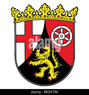 La Rhénanie-Palatinat. L'état de l'Allemagne. Illustation Vector. Coat of Arms Illustration de Vecteur