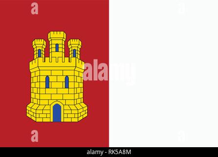 Drapeau de la Castille-La Manche Castille la Manche ou communautés autonomes d'Espagne. Vector illustration. Illustration de Vecteur