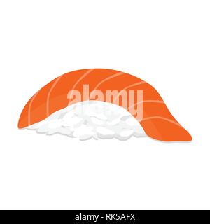 Vector illustration amour sushis nigiri isolated on white. La cuisine traditionnelle japonaise. Illustration de Vecteur