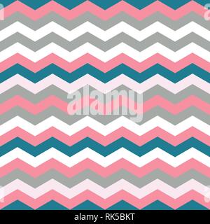 Motif Chevron vecteur Seamless. Bleu, gris et rose chevron ou zigzags. Illustration de Vecteur