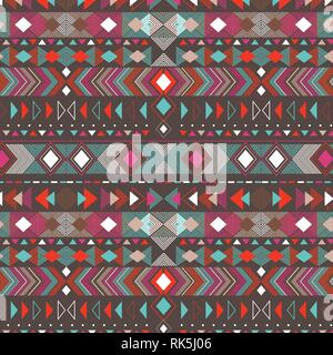 Motif géométrique homogène dans le style aztèque. Texture ethnique Tribal. vector illustration . Illustration de Vecteur